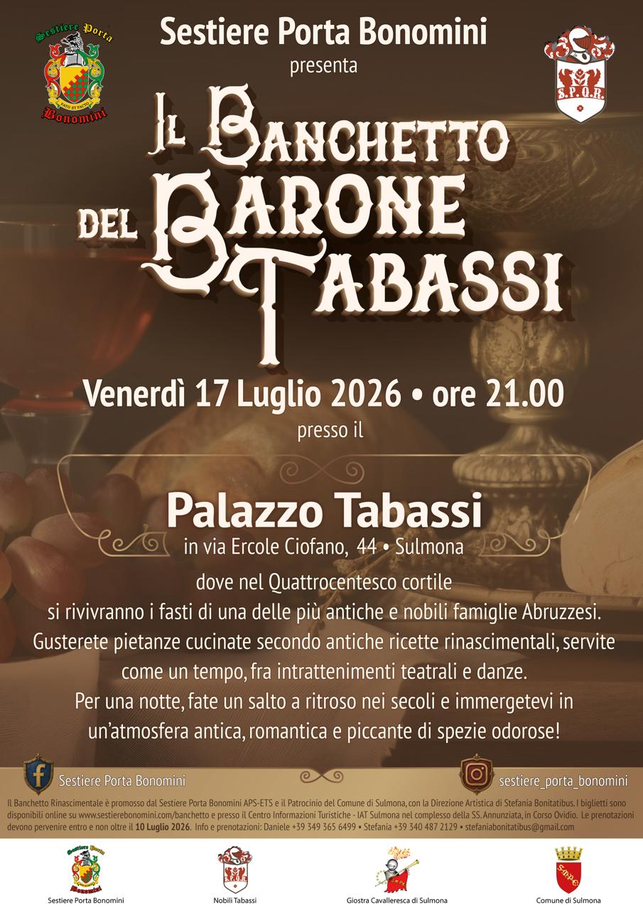 Locandina del Banchetto del Barone Tabassi - 17 luglio 2026